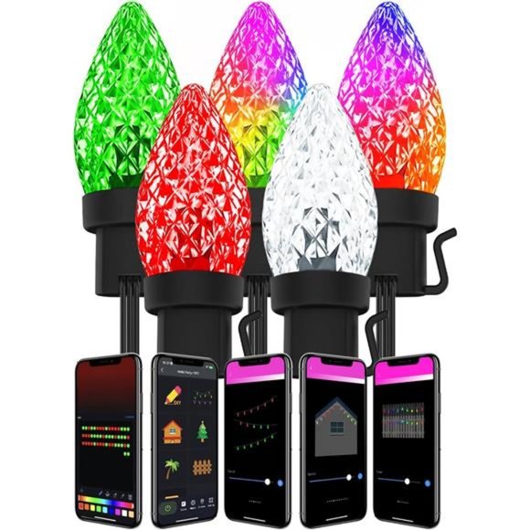 Holiday C9 Christmas Lights 66ft Smart C9 Led Christmas Lights Color